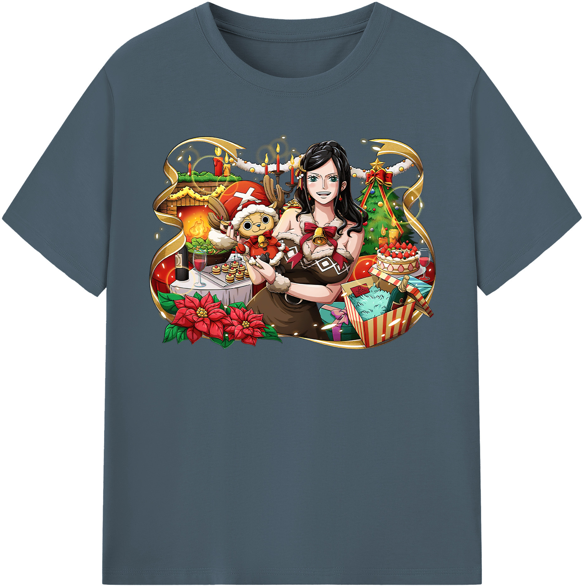 ワンピース ニコ・ロビン ONE PIECE Nico Robin 綿100％半袖Tシャツ（フロントプリント）